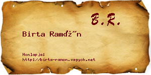 Birta Ramón névjegykártya
